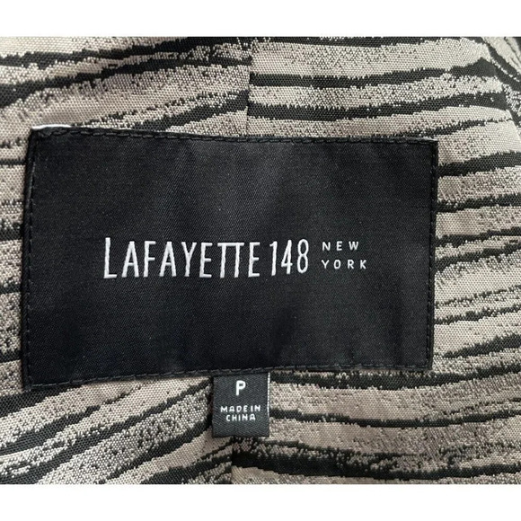 Lafayette 148 Tan Black  Animal Print Tiger Lightweight Full Zip Jacket P XS - Picture 5 of 6